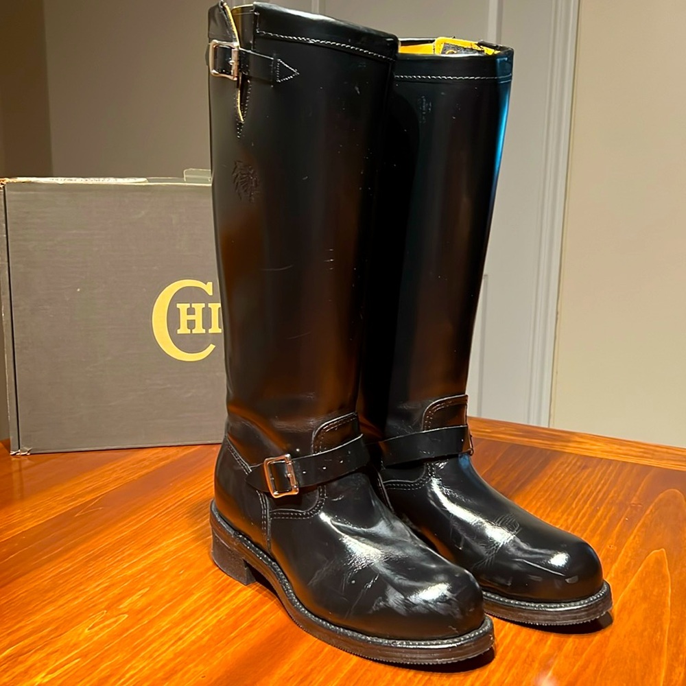 Chippewa Motorcycle Boots 17" Polishable Leather Sz 9.5 D 71418